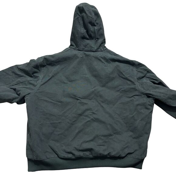 Carhartt Jacket Men’s 4XL Hooded Duck Canvas Quilt-Lined Moss Green J130 READ - Picture 2 of 9